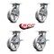 Service Caster 8 Inch V Groove Semi Steel Swivel Caster Set with Roller Bearings 2 Brakes SCC SCC-35S820-VGR-2-SLB-2 - alternate 3
